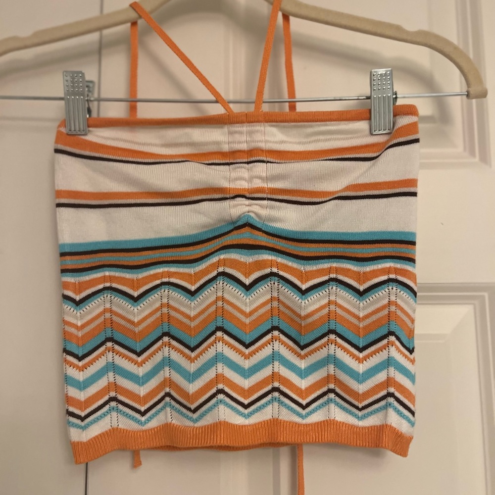 Garage Striped Multicolored Tube Top